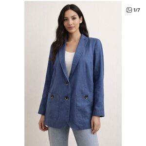 Universal Standard Blue Single-Breasted blue coastal Blazer Jacket NWT M